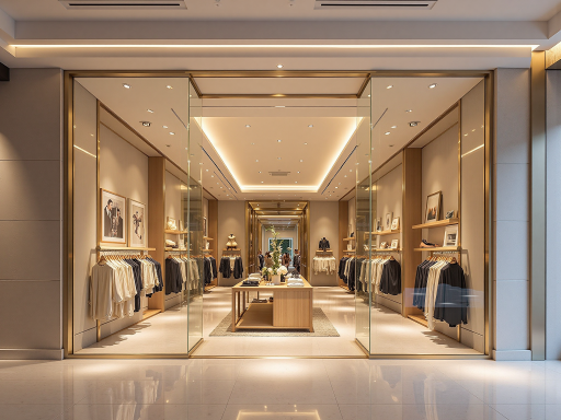 商场门头招牌设计制作,现代简约风格,LED照明效果,夜间视觉冲击力强